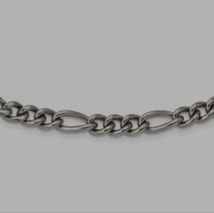 Chisel Titanium Polished 7mm 23.75in Figaro Chain